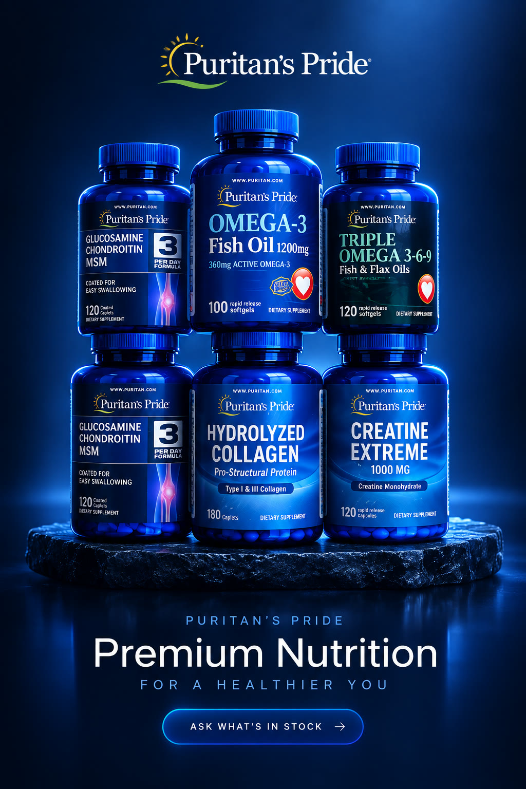 Puritan's Pride Omega-3, Collagen and Creatine
